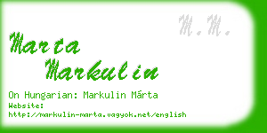 marta markulin business card